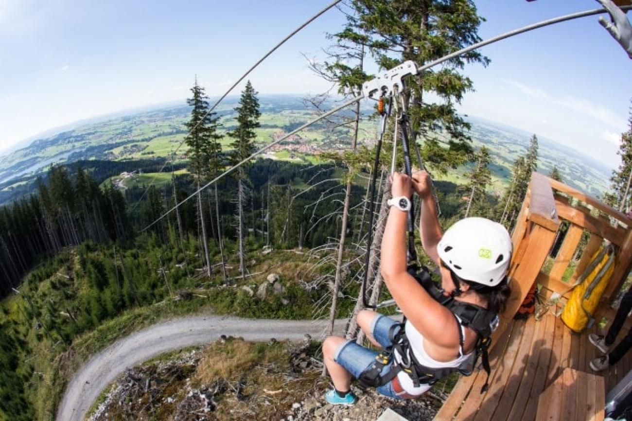 AlpspitzKICK: Die längste Zipline Deutschlands steht im Ostallgäu